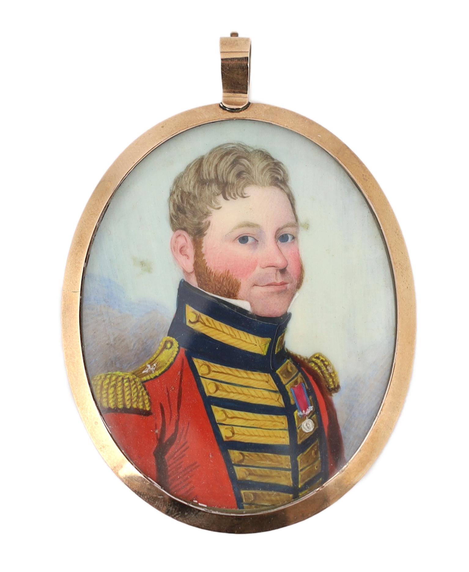 Frederick Buck (Irish, 1771-1840), Portrait miniature of an army officer, watercolour on ivory, 6.3 x 5cm. CITES Submission reference 9P8BAD54